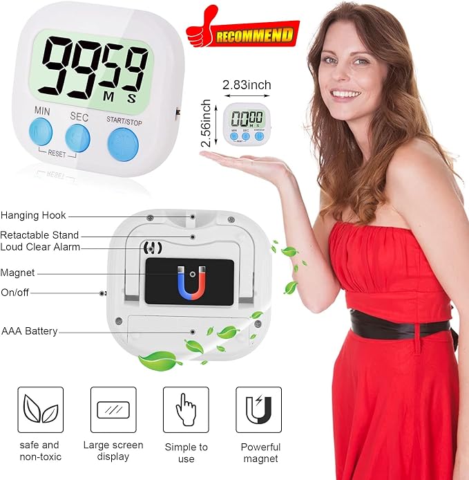 4-Piece Multi-Function Electronic Timer, Learning Management, Suitable - Image 3