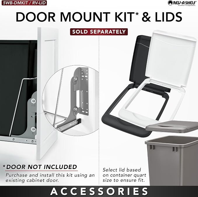 Rev-A-Shelf RV-18KD-18C S Double Pullout Trash Can - Image 6