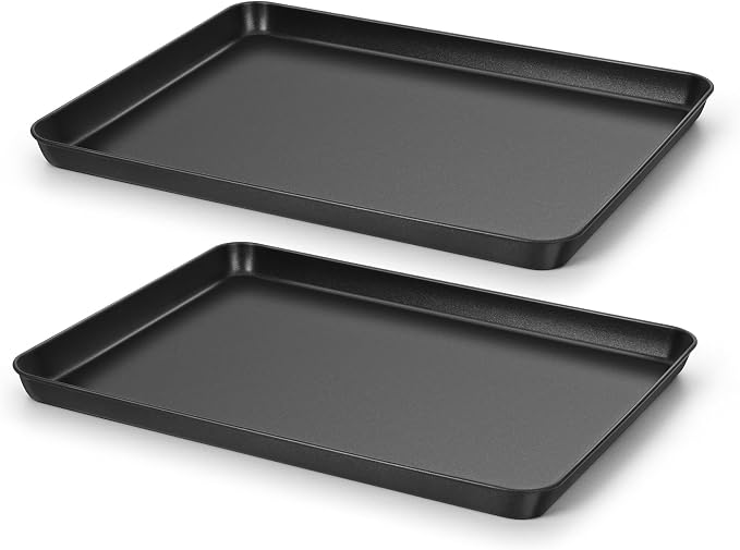 E-far Baking Sheet Set of 2, Nonstick Carbon Steel Baking Trays by E-far