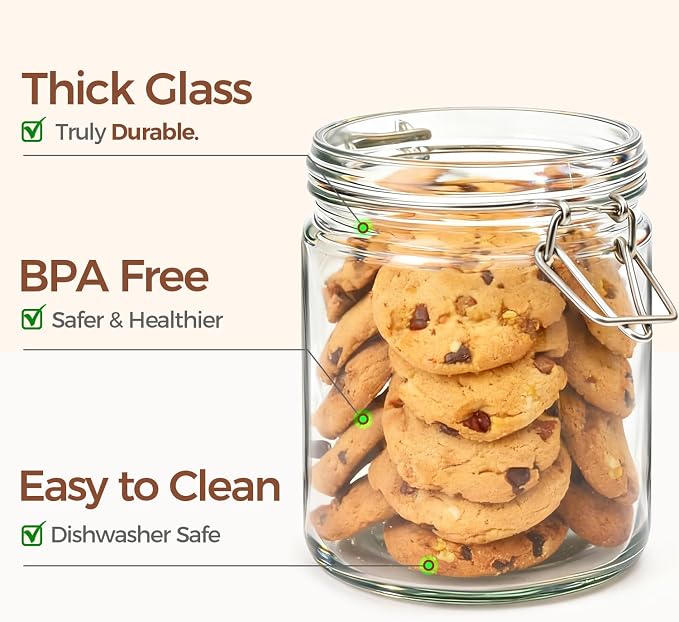 ComSaf 6-Pack 25oz Straight Sided Glass Jars - Image 4