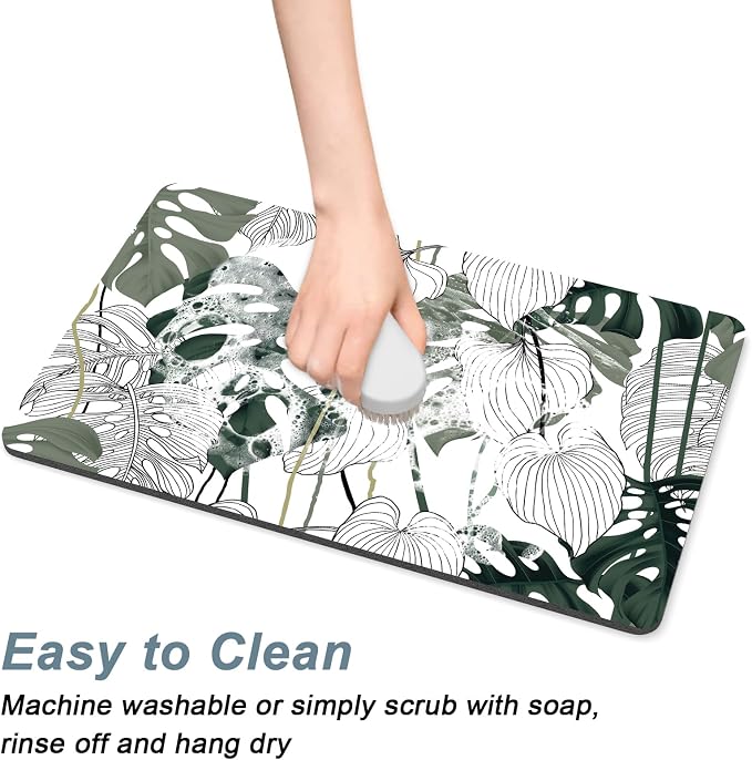 Rnivvi Coffee Mat, Hide Stain Rubber Backed Absorbent Dish Drying Pad - Image 5