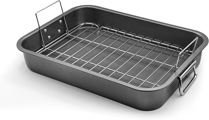 Large Roasting Pan With Rack 12” X 16” by Unknown
