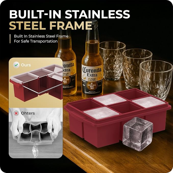 Large Ice Cube Trays for Whiskey, Silicone Ice Cube Tray, - Image 2