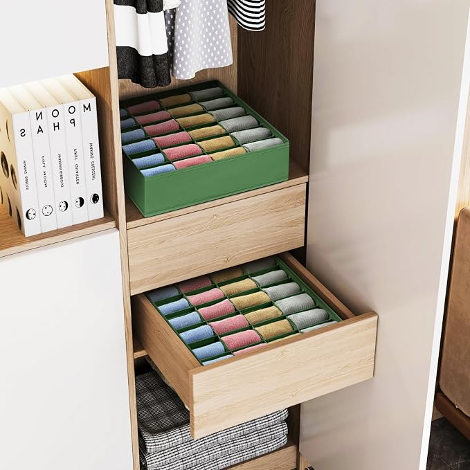Joyoldelf Sock Drawer Organizer Divider 2 Packs Underwear Organizer, 24 Cell - Image 3