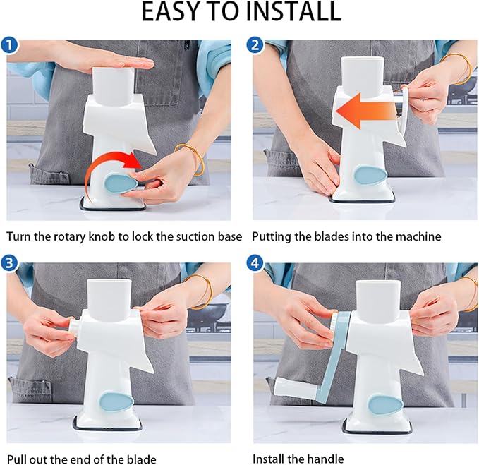 Cheese Grater Hand Crank Rotary Vegetables Shredder - Image 5