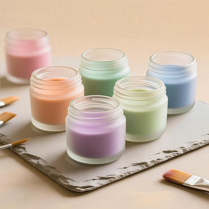 2oz Jars with Lids, Hoa Kinh 24 Pack Frosted Glass Jars with Woodgrain Lids - Image 8