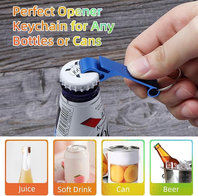 400 Pack Colorful Metal Bottle Opener Keychains Bulk, Tiny Beverage Opener - Image 4