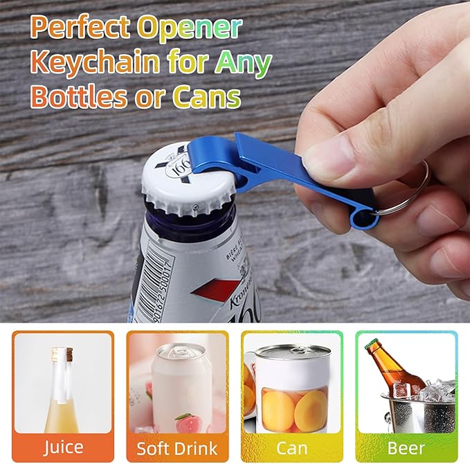 200 Pack Colorful Metal Bottle Opener Keychains, Tiny Opener Party Favor - Image 4