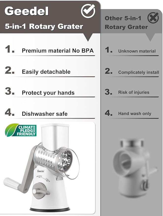 Geedel Rotary Cheese Grater Cheese Shredder - Image 2