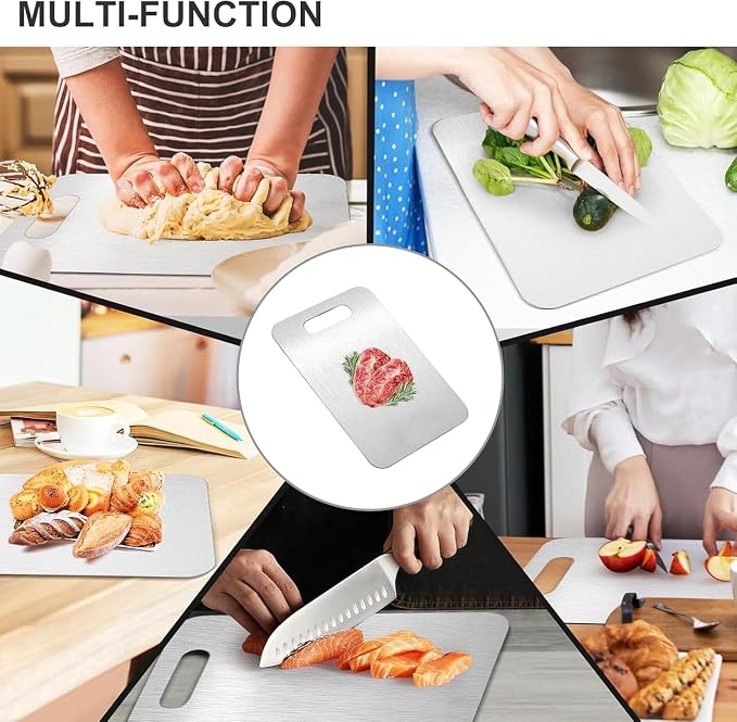 Titanium Cutting Boards for Kitchen, Food Grade 304 Stainless Steel Cutting - Image 3