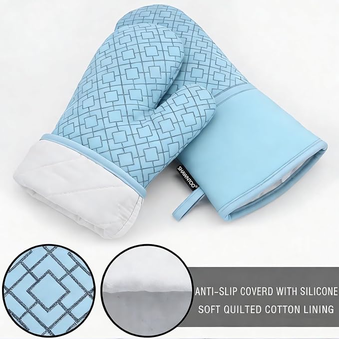 Oven Mitts and Pot Holders Sets 6pcs, Kitchen Oven Glove, High Heat Resistant - Image 2