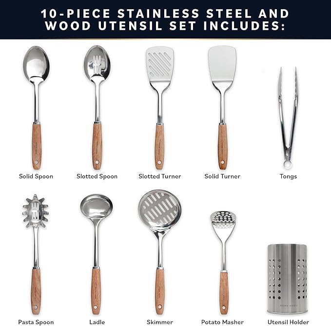 Home Hero Stainless Steel Kitchen Utensils Set - Image 3