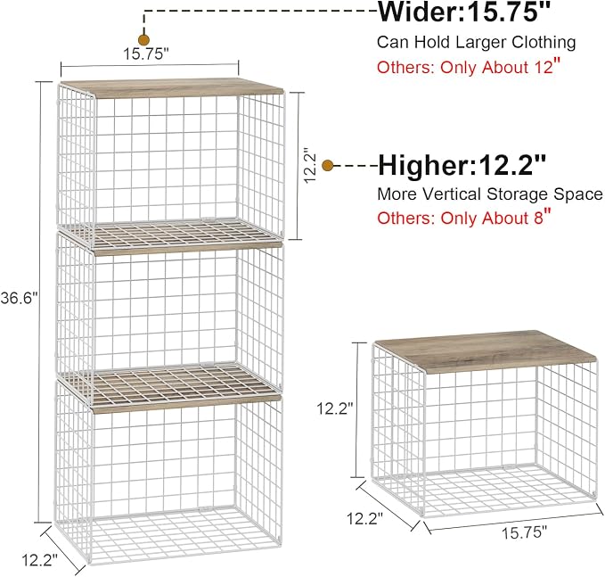 Closet Organizers And Storage Shelf, Widened Opening, Heightened Height - Image 2