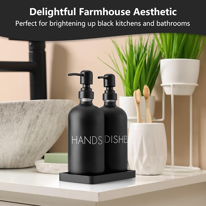 Black Dish and Hand Soap Dispenser Set - Image 7