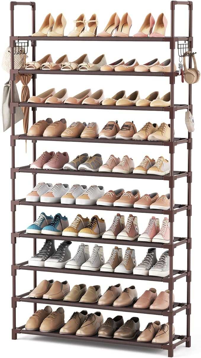 VTRIN 10 Tiers Shoe Rack Tall Large Capacity Wide Shoe Organizer Sturdy Shoe by VTRIN