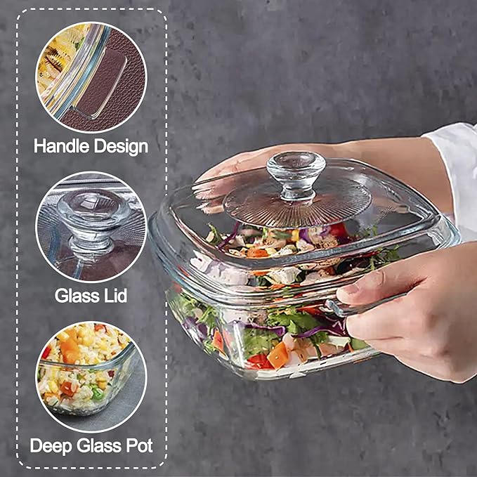 Clear Square Glass Casserole - Image 5