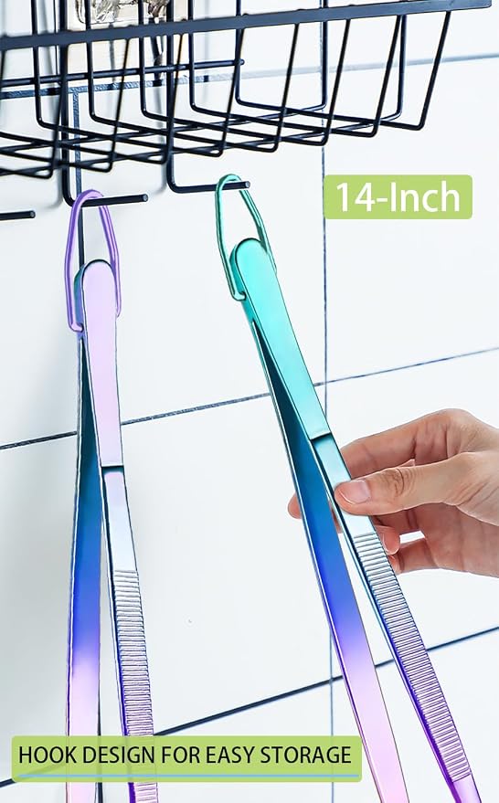 JETKONG 2 Pcs 14-Inch Culinary Tweezers Extra Long Food Tweezers Kitchen - Image 6