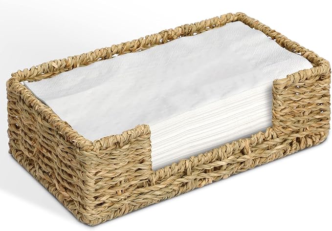 Graciadeco Bathroom Disposable Guest Towel Napkin Holder Long Seagrass Woven by GraciadecoStorage