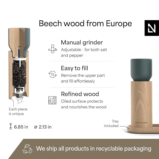 LARS NYSØM Wooden Salt and Pepper Grinder Set Manual - Image 4