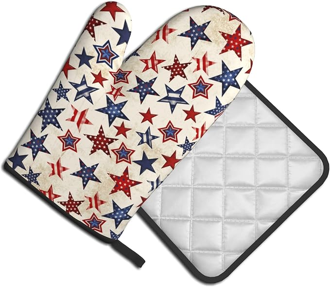 Patriotic Stars Oven Mitts - Image 2