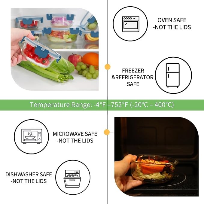 HOMBERKING Glass Food Storage Containers - Image 3