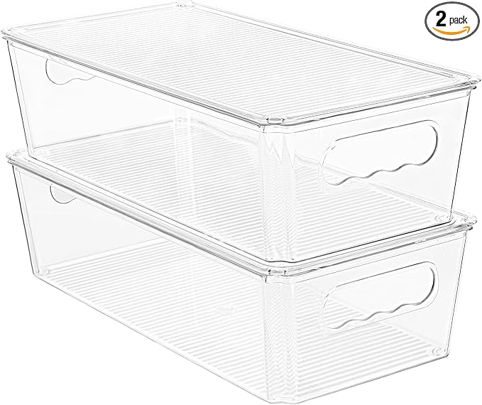 Vtopmart 2pcs Clear Organizers and Storage Bins by Vtopmart