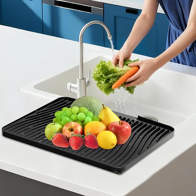 Silicone Dish Drying Mat for Kitchen Counter, Dish Drying Pad, Non-Slip Drain - Image 7