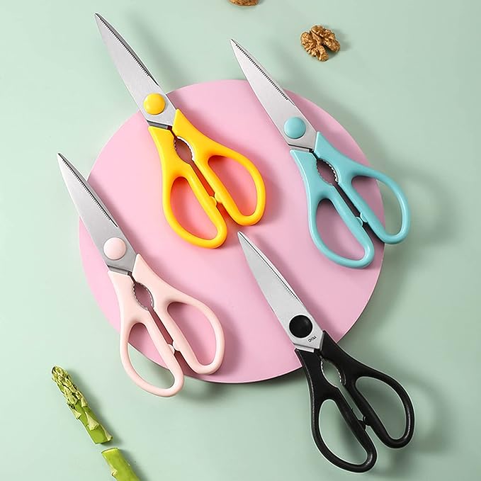 Black Grey Kitchen Shears, Rkqoa Kitchen Scissors Heavy Duty Cooking Scissors - Image 2