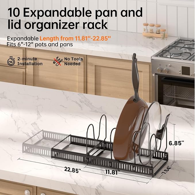 MUDEELA Pots and Pans Organizer Rack - Image 2