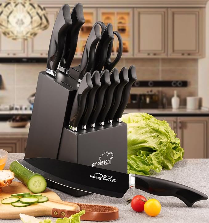 Knife Set, 15 Pieces Kitchen Knife Set - Image 9