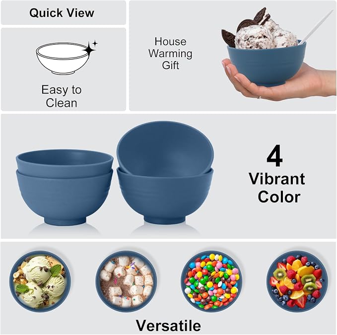 Wrova wheat straw dessert bowls 10oz set of 8 - Image 4