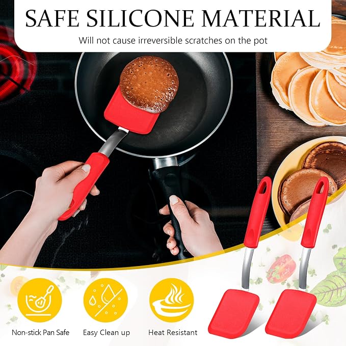 Silicone Cookie Spatula Turner 2 Pack Mini Brownie Spatula Flexible Kitchen - Image 5