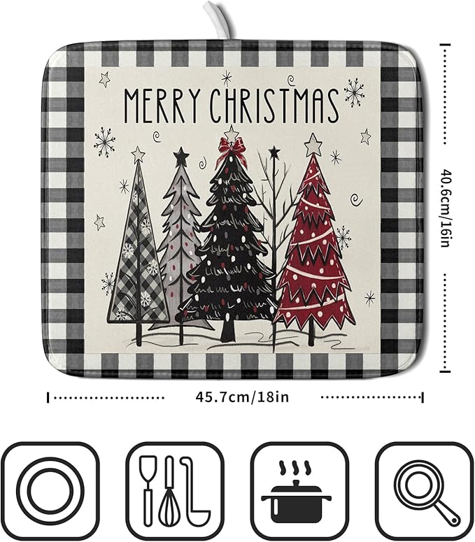 Merry Christmas Tree Dish Drying Mat - Image 2