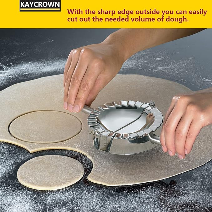 KAYCROWN 4.75 Inch Empanada Press, Stainless Steel Dumpling Maker Dough Cutter - Image 4