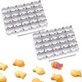 AIERSA 2Pcs Gold Fish Cracker Cutter, 25 Cavity Fish Cookie Cutter, Mini Gold by AIERSA