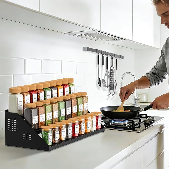 RCHYFEED Spice Rack Organizer for Cabinet, 3 Tier Spice Rack Expandable - Image 7