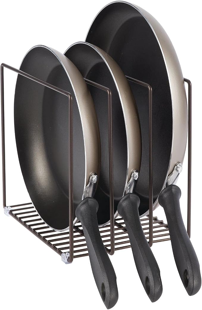 mDesign Steel Storage Tray Organizer Rack - Image 4