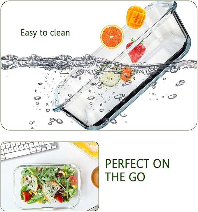 Glass Meal Prep Containers, Glass Food Storage Containers, Airtight lunch - Image 5