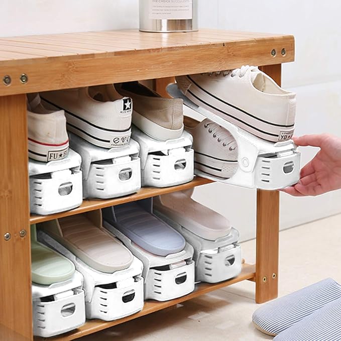 Neprock Shoe Slots Organizer, 20 Pack Adjustable Shoe Rack Stacker Storage - Image 5