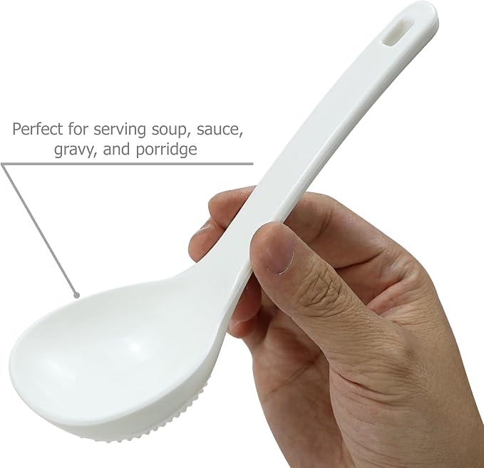 EIKS 2 Pack Plastic Soup Ladle Serving Spoon - Image 2