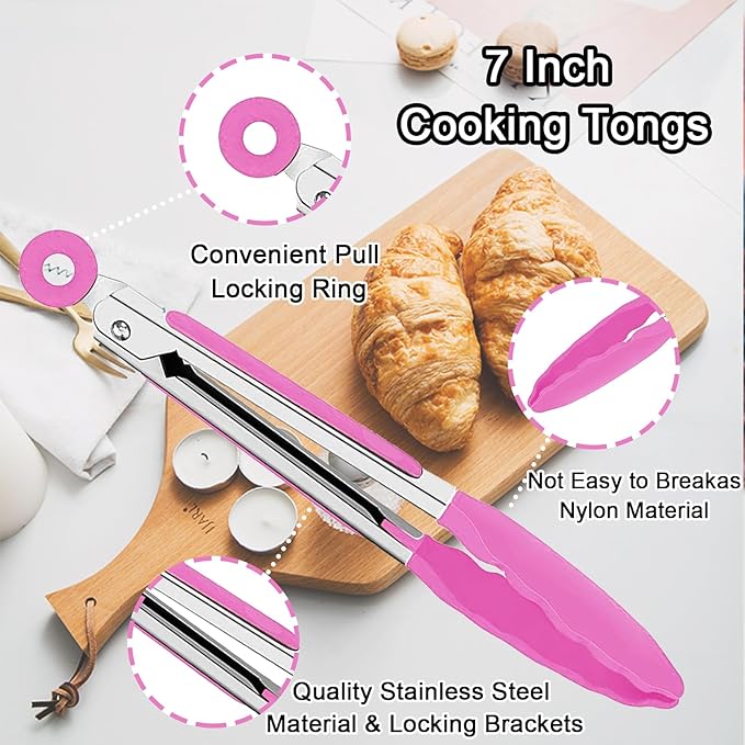 7 Pack Kitchen Tongs, Cooking Tongs - Image 4