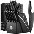 Kitchen Knife Sets with Block -15 PCS Knife Set with Bulti-in Sharpener by ASETY