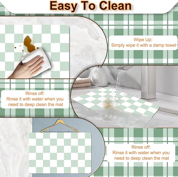 Dish Drying Mat for Kitchen Counter, Absorbent Stain-Resistant Countertop - Image 5
