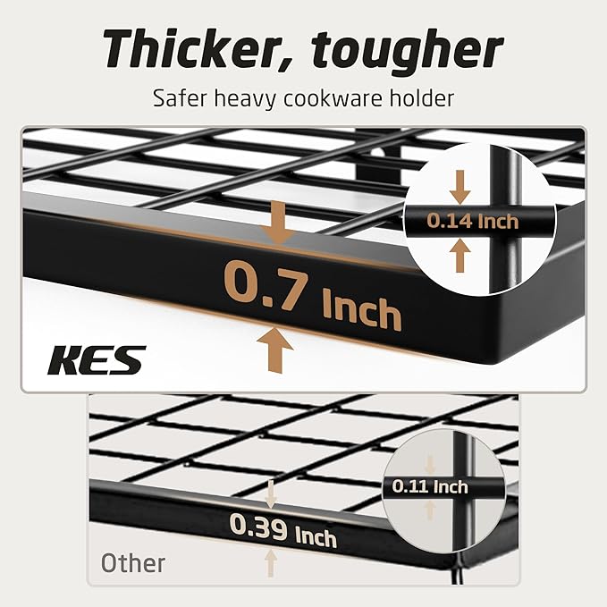 KES 30-Inch Kitchen Pan Pot Rack Wall Mounted Hanging Storage Organizer Wall - Image 4