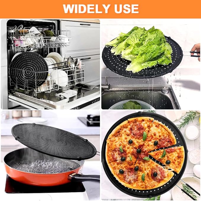 Splatter Screen for Frying Pan, Grease Splatter Guard, Heat-Resistant Splatter - Image 5