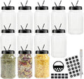 12 Pack 16 oz Clear Plastic Spice Jars by BPFY