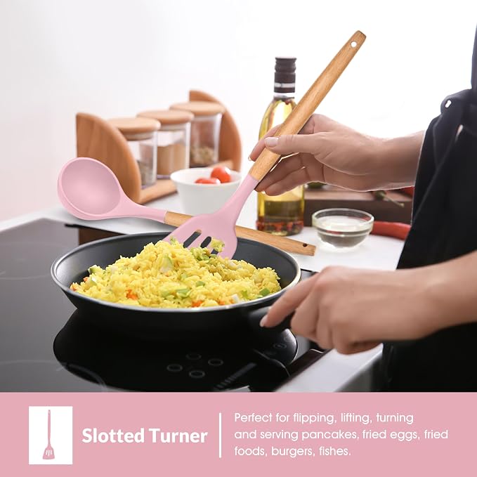 E-far Cooking Utensils Set of 6, Silicone Kitchen Utensils - Image 4