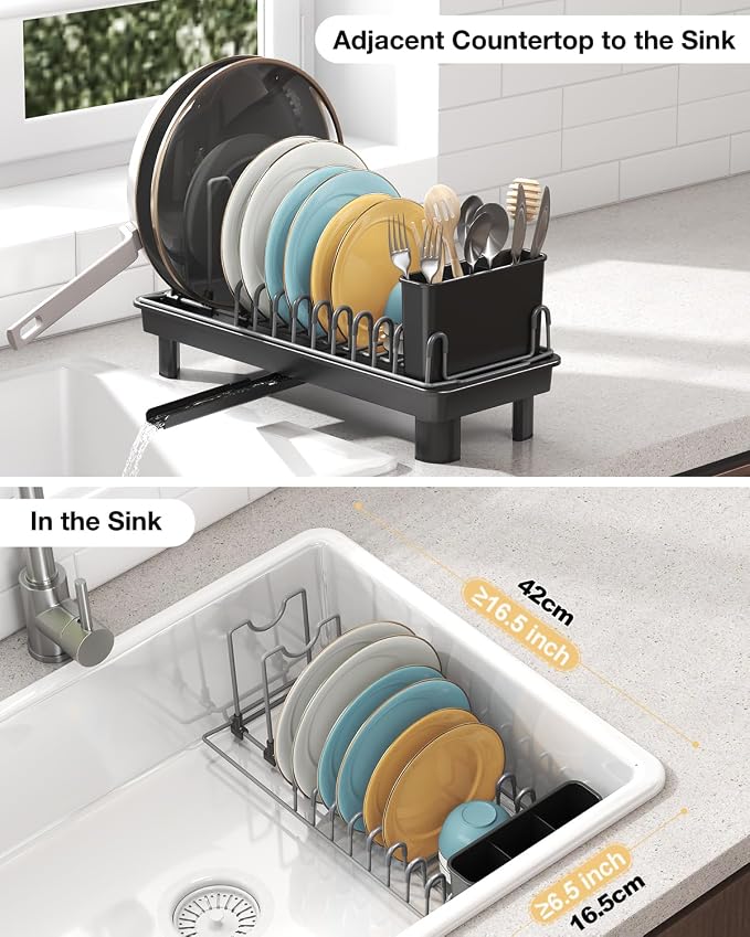 Small Dish Drying Rack Carbon Steel Dish Rack Rustproof - Image 3