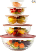 Glass Mixing Bowls with Lids Sets, 5 Packs Glass Bowls with Lids by Freshmage