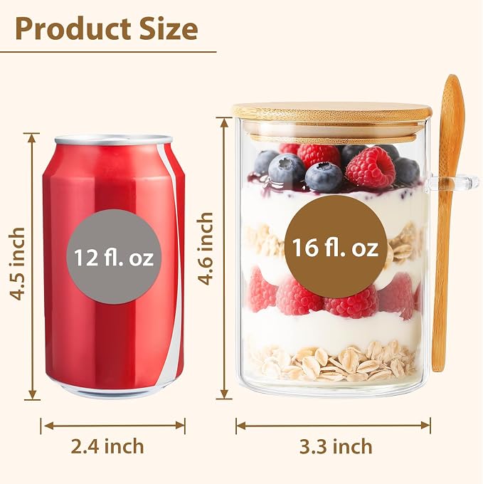 TBWIND 6 Pack Overnight Oats Containers - Image 2